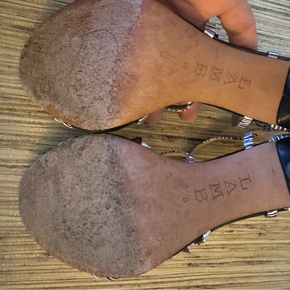 L.A.M.B. Size 8 black & white straps heels - Picture 2 of 2
